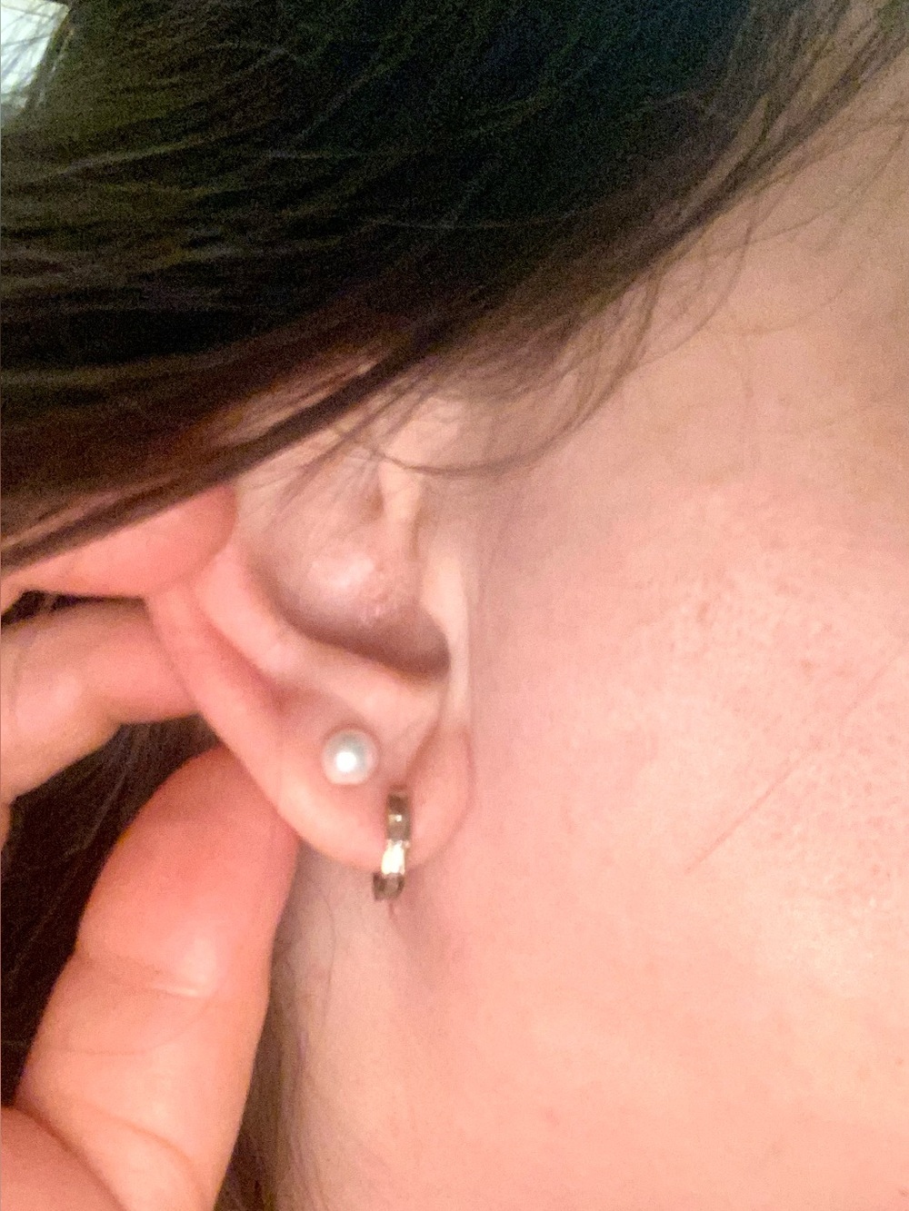 Classic White Pearl Stud Earrings in a 925 sterling silver